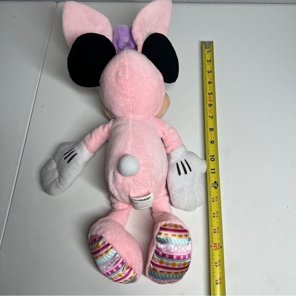 Minnie Mouse Easter Bunny Ears Plush 19" Disney Store Pink W/purple Bow - Picture 6 of 7